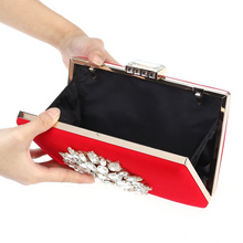 Load image into Gallery viewer, women&#39;s glittering evening clutch bag rhinestone clutch purse wallet handbag crossbody bag (black)
