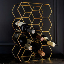Load image into Gallery viewer, 11-bottle gold wine rack
