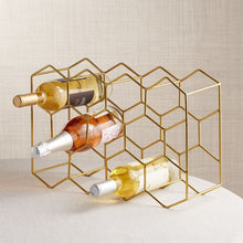 Load image into Gallery viewer, 11-bottle gold wine rack
