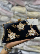 Load image into Gallery viewer, clutch bag for women, floral crossbody bag evening bag purses glitter rhinestone flower cocktail wedding handbags
