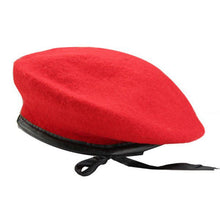 Load image into Gallery viewer, red wool beret cap - 58cm (adjustable)
