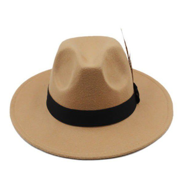 wide brim fedora panama hat - beige - 57cm