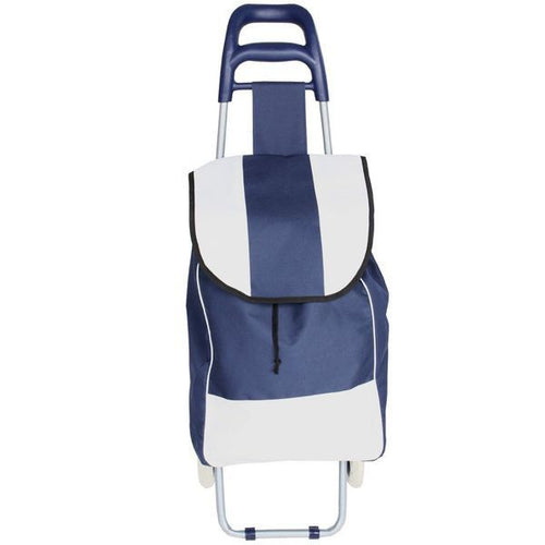 shopping lightweight aluminium trolley - navy blue and white
