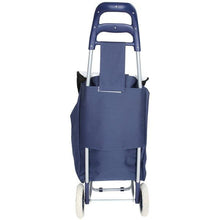 Load image into Gallery viewer, shopping lightweight aluminium trolley - navy blue and white
