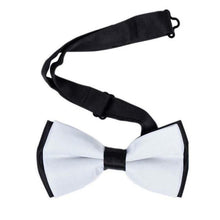 Load image into Gallery viewer, two coloured bowtie in white and black
