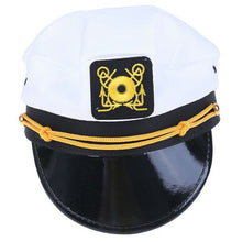 Load image into Gallery viewer, captain sailor aviation party pilot hat - white
