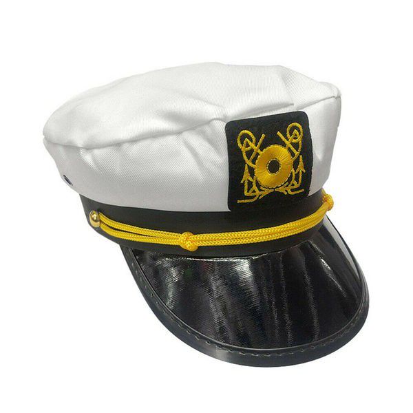 captain sailor aviation party pilot hat - white