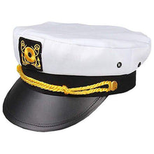 Load image into Gallery viewer, captain sailor aviation party pilot hat - white
