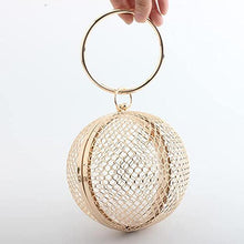 Load image into Gallery viewer, TENDYCOCO 2pcs Women Hollow Crossbody Ball Evening Bracelet Luxury Cages Include Round Metal Shoulder Party Clutch Bagsgoldinclude Bag Bags Ladies Wedding
