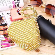 Load image into Gallery viewer, gold clutch purses for women evening bag triangle design full rhinestones party wedding purse clutch bag mini size
