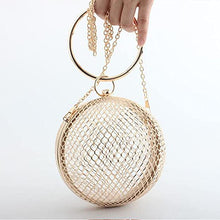 Load image into Gallery viewer, TENDYCOCO 2pcs Women Hollow Crossbody Ball Evening Bracelet Luxury Cages Include Round Metal Shoulder Party Clutch Bagsgoldinclude Bag Bags Ladies Wedding
