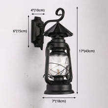 Load image into Gallery viewer, rustic country style wall light special design lantern korosene lamp - 110v-120v black
