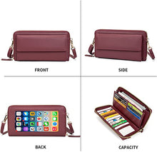 Load image into Gallery viewer, women&#39;s small crossbody cell phone purse, lightweight shoulder handbags phone wallet bag with credit card slots
