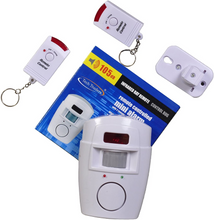 Load image into Gallery viewer, tech traders ® wireless pir motion sensor alarm + 2 remote controls shed home garage caravan
