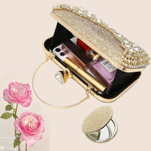 Load image into Gallery viewer, womens crystal evening clutch bag wedding purse bridal prom handbag party bag
