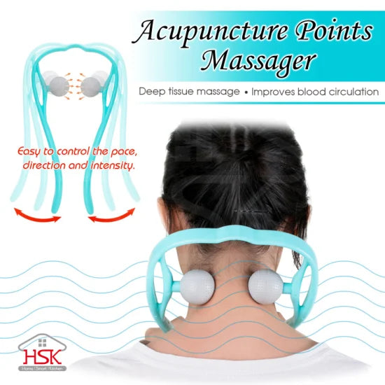 deep tissue dual trigger point shoulder massager, neck massager, ergonomic handle design, lightweight and portable
