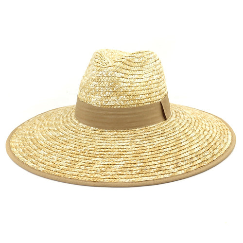 wheat straw fashion young lady women men tropical weather big brim headwear summer beach sun shade straw fedora hat beige