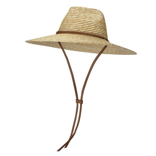 new wheat woven summer straw hat for women leather chin strap wide brim panama crown beach sun hat wind lanyard