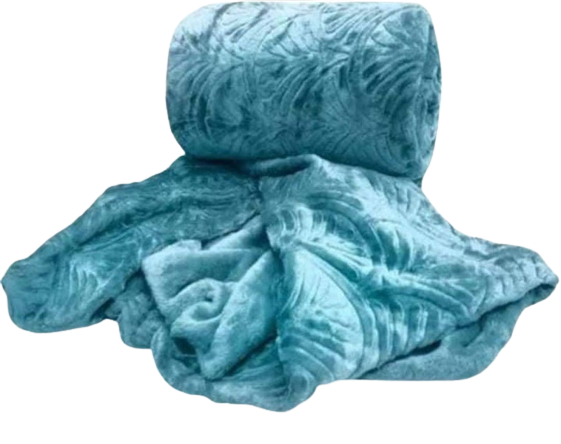 fleece-warm winter throw blanket 210x180cm light blue