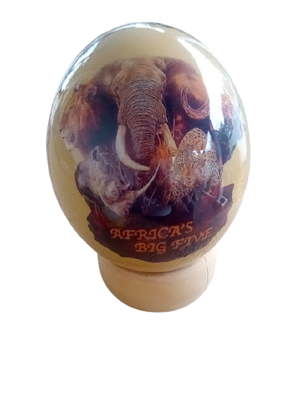 african big five animals on authentic ostrich egg shell wedding/mothers day gifts.