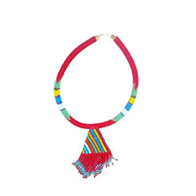 Load image into Gallery viewer, red elegant zulu kenyan beaded women necklace glass beads
