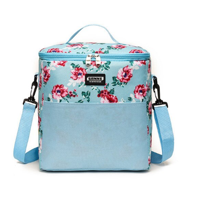 hot oxford cooler insulated printed lunch bag men female thermal food picnic portable shoulder bag lunch box tote blue