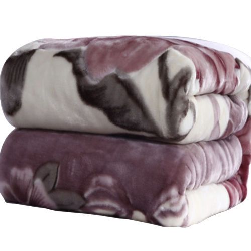 2ply mink pure blanket square flowers