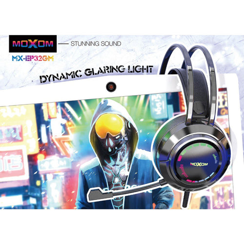 deep surround stereo wired gaming headphone with mic moxom gaming headset mx-ep32gm rgb headphones murah headfo