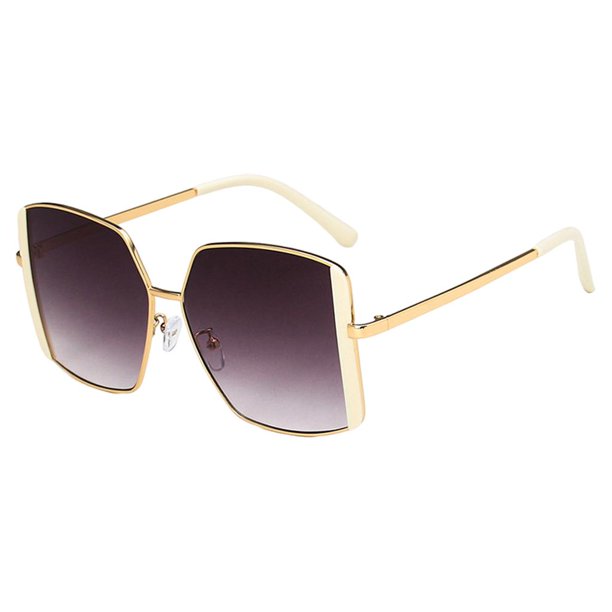 Sunglasses Women Men Fashion Square Lens Big Frame UV400 Protection Unisex Eyewear Street Sunglasses Creamy White