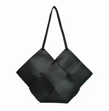 Load image into Gallery viewer, Women Large Woven Faux Leather Shoulder Bag
