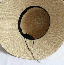 Load image into Gallery viewer, Wide Flat Top Brim Straw Sun Beach Hat for Women
