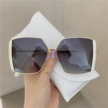 Load image into Gallery viewer, Sunglasses Women Men Fashion Square Lens Big Frame UV400 Protection Unisex Eyewear Street Sunglasses Creamy White

