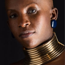 Load image into Gallery viewer, traditional african ndebele neck ring/chokers, african traditional ring, african zulu neck chokers,african golden neck ring(idzila) in gold
