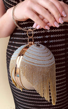 Load image into Gallery viewer, gold round circle clutch, golden ball evening bag - purse
