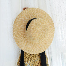 Load image into Gallery viewer, Hand-knitted Straw Hat,French Style Straw Hat,Washable Straw Hat,Summer Sun Protection Hat,Outdoor Activity hat,Travel Vacation Beach SunHat
