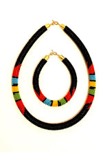 Load image into Gallery viewer, african beaded zulu necklace &amp; bracelet set
