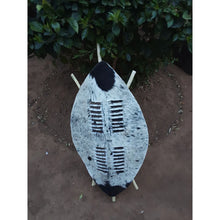 Load image into Gallery viewer, African Zulu Traditional Cultural Shield, African Warrior Hat, african warrior shield and hat made of cowhide (IHAWU)
