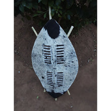 Load image into Gallery viewer, African Zulu Traditional Cultural Shield, African Warrior Hat, african warrior shield and hat made of cowhide (IHAWU)
