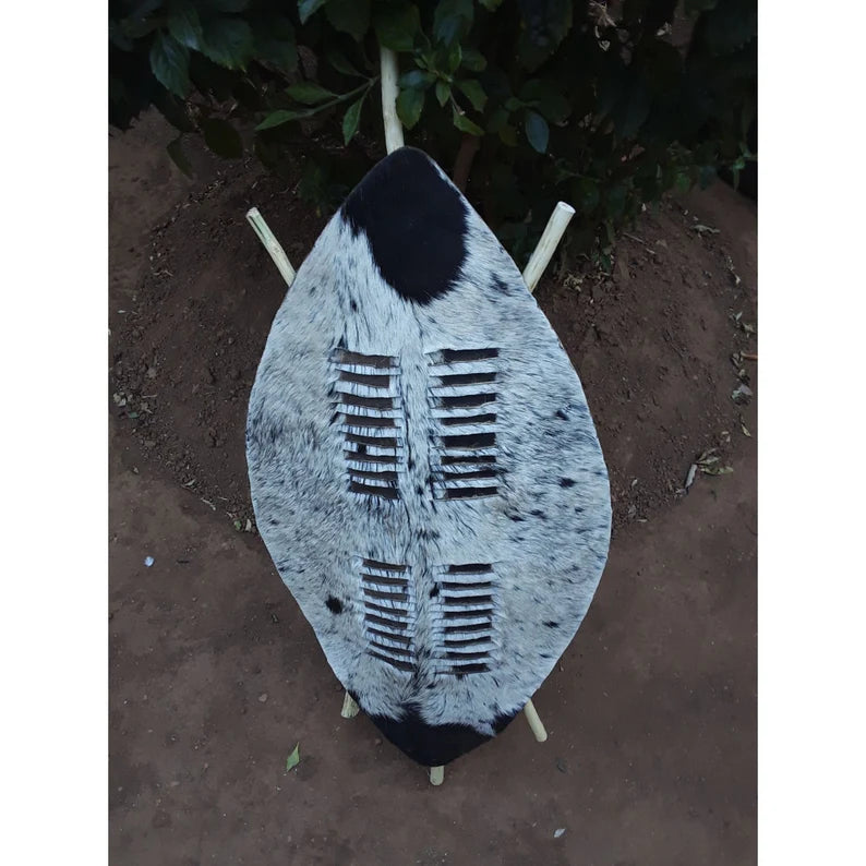 African Zulu Traditional Cultural Shield, African Warrior Hat, african warrior shield and hat made of cowhide (IHAWU)