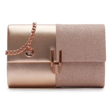 Load image into Gallery viewer, two-tone glitter clutch purse for women evening bag designer rose gold

