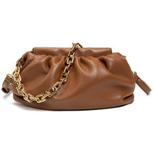 Load image into Gallery viewer, women clutch crossbody dumpling pouch handbag brown

