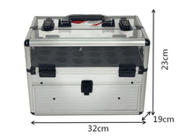 Load image into Gallery viewer, manicure  transparent  acrylic pro tool box aluminium frame train case
