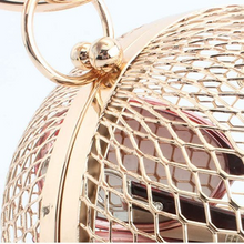 Load image into Gallery viewer, round cage clutch evening bag
