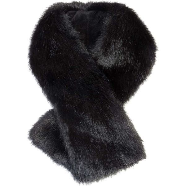 Women Oversized Winter Faux Wrap Fur Scarf Poncho
