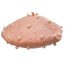 Load image into Gallery viewer, winter pearl beret hat for women pink
