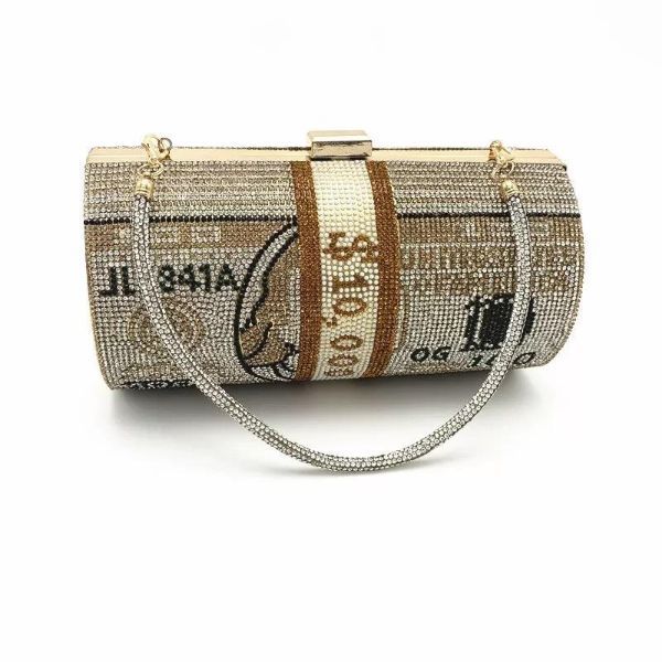 designer clutch purse diamond money bag