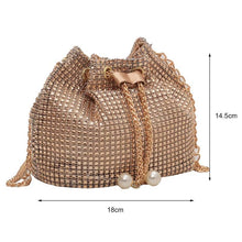 Load image into Gallery viewer, Unisex Adult Rhinestone Shoulder Bag Chain Crossbody Bucket Handbag Purse
