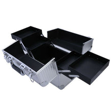 Load image into Gallery viewer, aluminium storage cosmetics makeup case - silver
