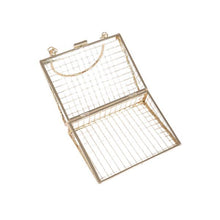Load image into Gallery viewer, gold lady evening shoulder designer cage clutch evening bag
