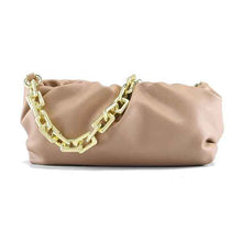 Load image into Gallery viewer, women clutch crossbody dumpling pouch handbag beige
